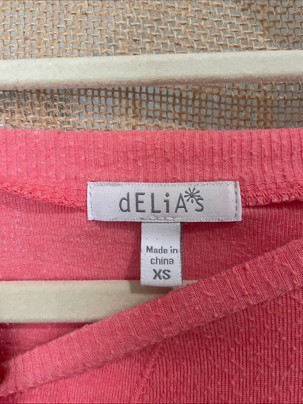 dELiA*s Coral Crewneck Long Sleeve - Picture 2 of 4